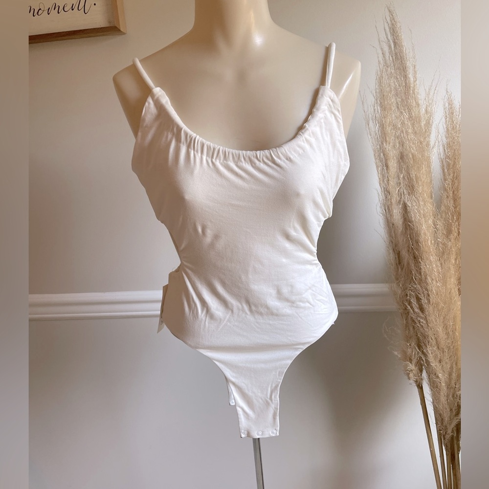 New Bardot white cream ivory Bodysuit sleeveless cute summer sexy bodysuit